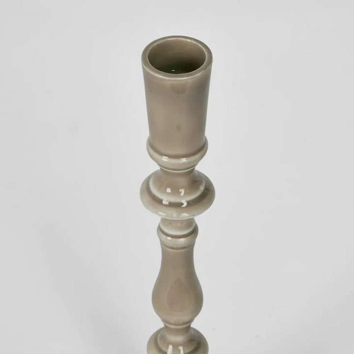 Sax Enamel Candle Stand | Taupe - Suzie Anderson Home