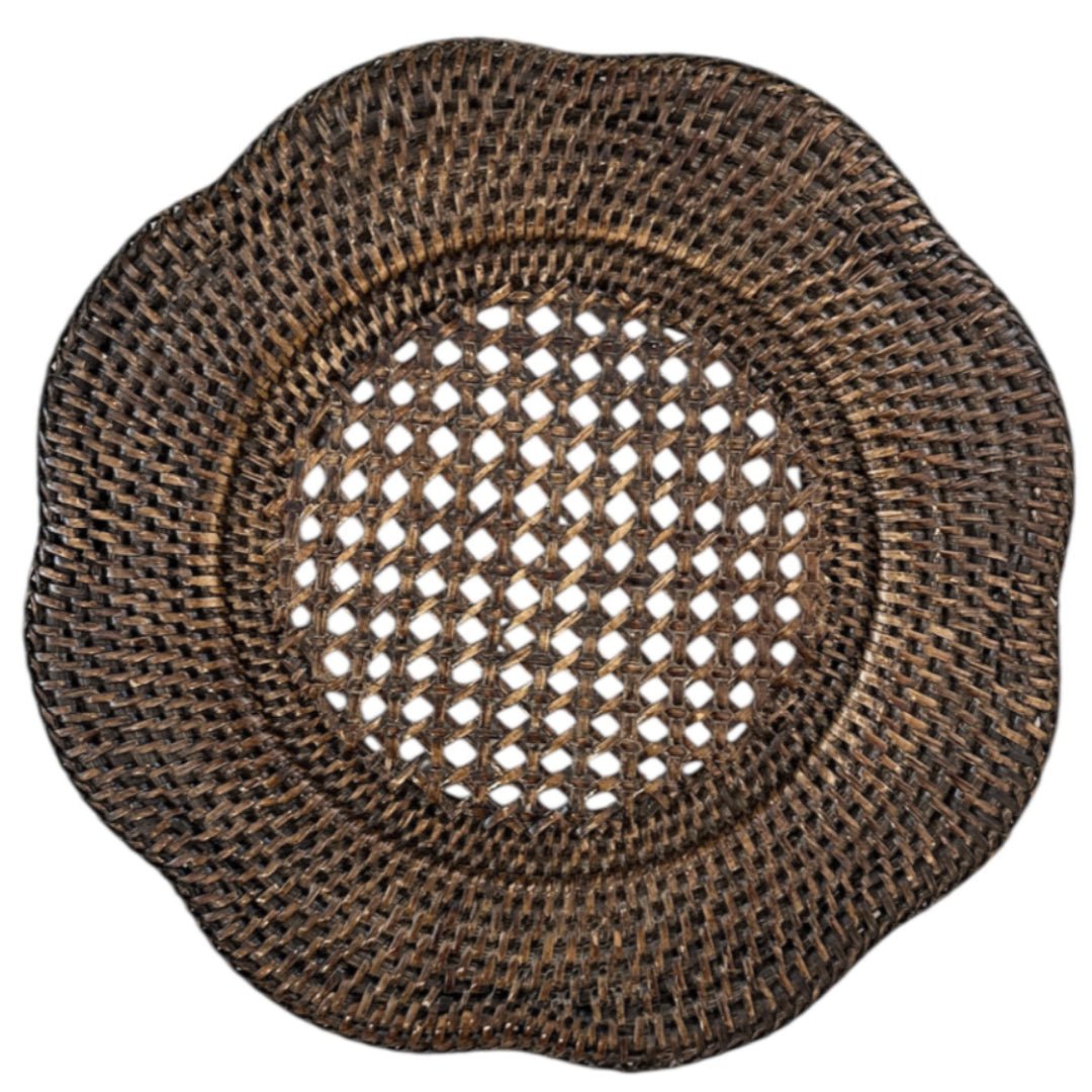 Scallop Rattan Charger Under Plate Placemat | Antique - Suzie Anderson Home