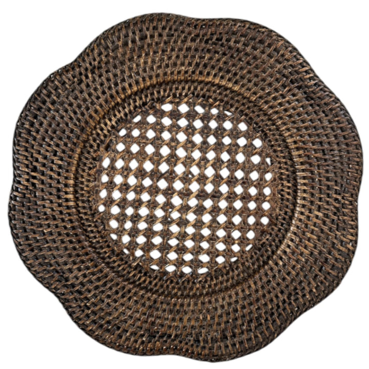 Scallop Rattan Charger Under Plate Placemat | Antique