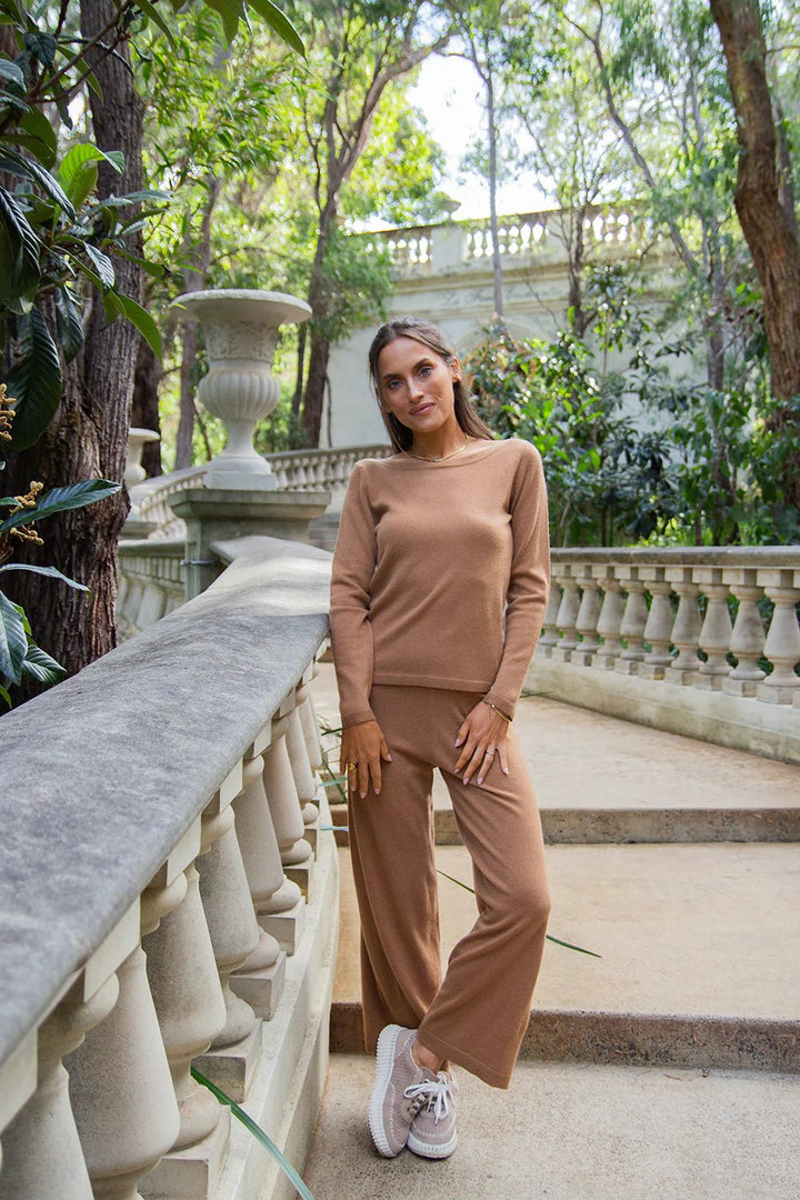 Scandi & Co Dalia Wool Cashmere Knit Pants – Camel - Suzie Anderson Home