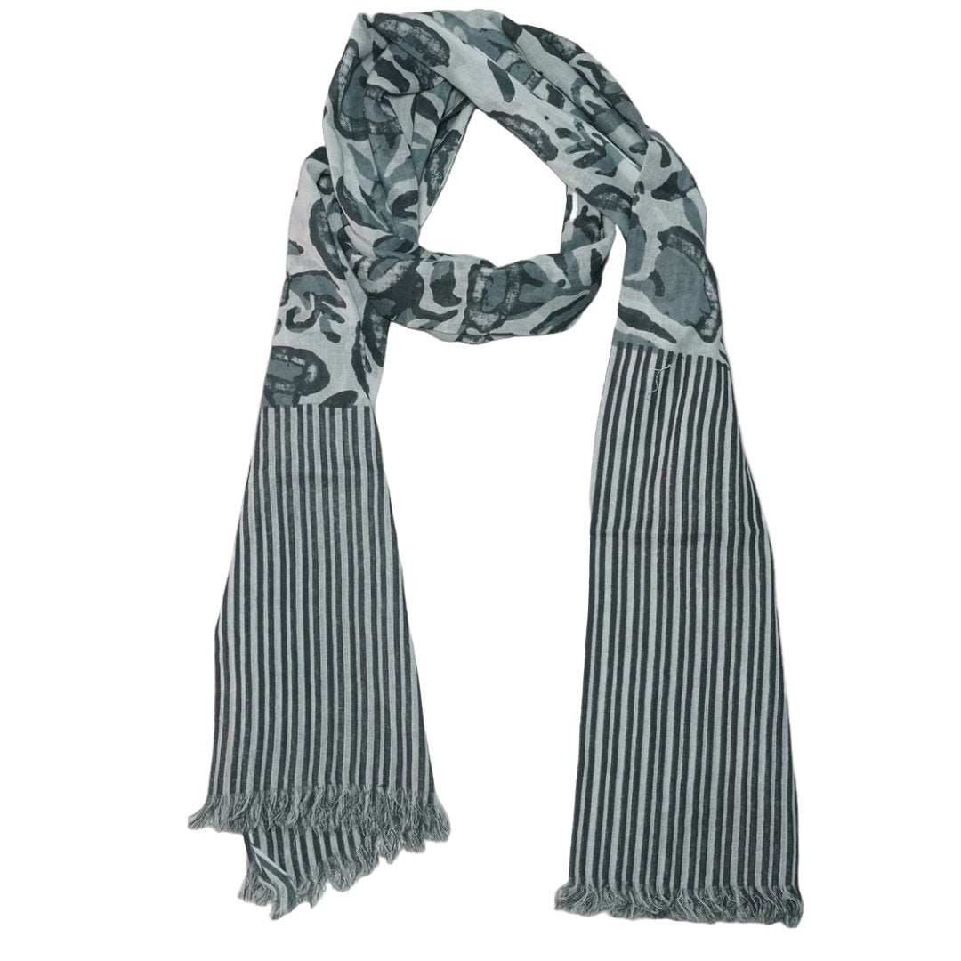 Grey/White Cotton Scarf | 2602