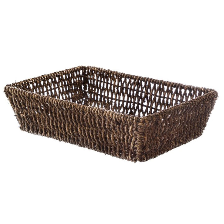 Seagrass Tray Rectangle Dark Brown (33x23x9cmH)
