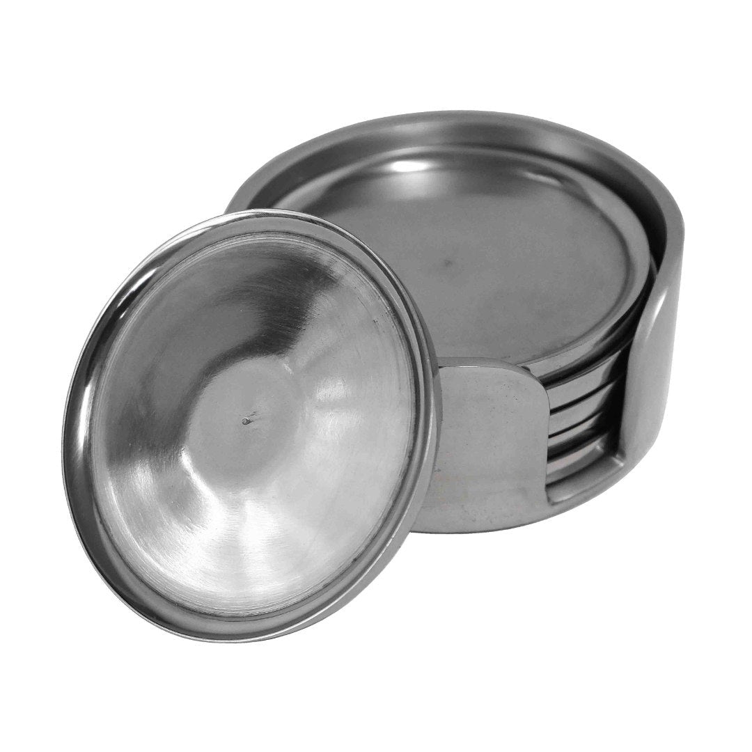Set of 6 Chrome Coasters | Nickel - Suzie Anderson Home