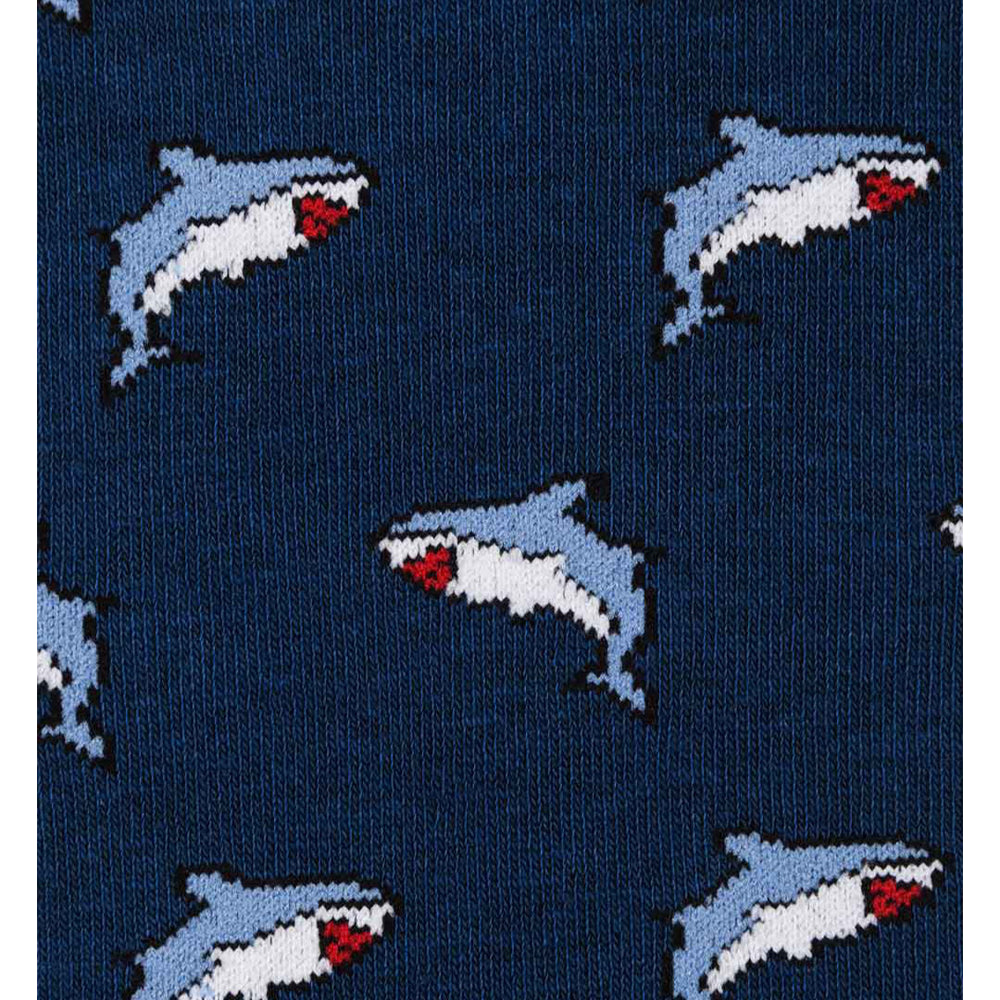 Shark Blue Cotton Blend Socks-Suzie Anderson Home
