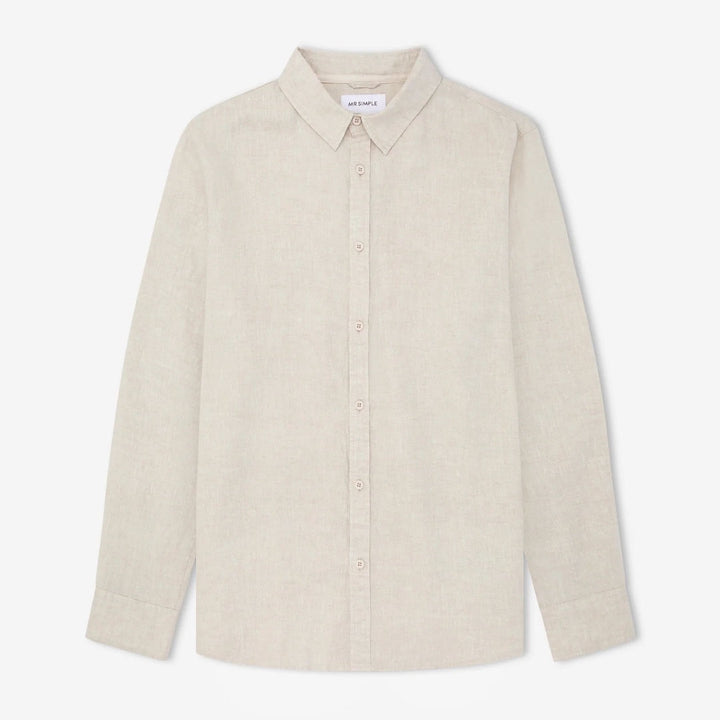 Simple | Men’s Linen Long Sleeve Shirt | Natural