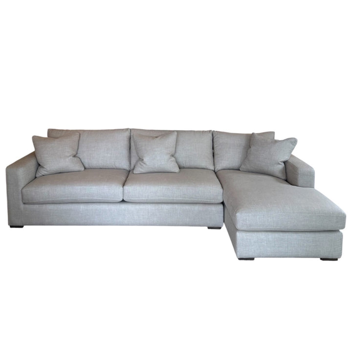 Aspen Shona Modular AS DISPLAYED | Warwick Haven Oatmeal | Luxura Seat Upgrade | 4 str 1 Arm LF &amp; Chaise RF