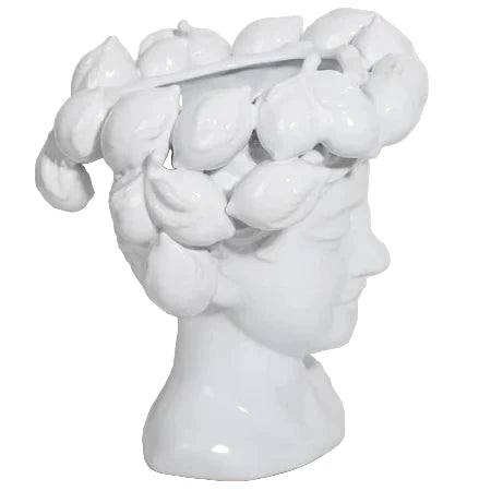 Ceramic Lemon Head Vase | White