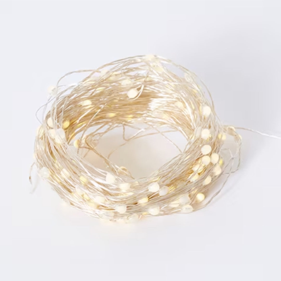 Luminous Outdoor String Light | 20m | Silver | Outdoor Adapter