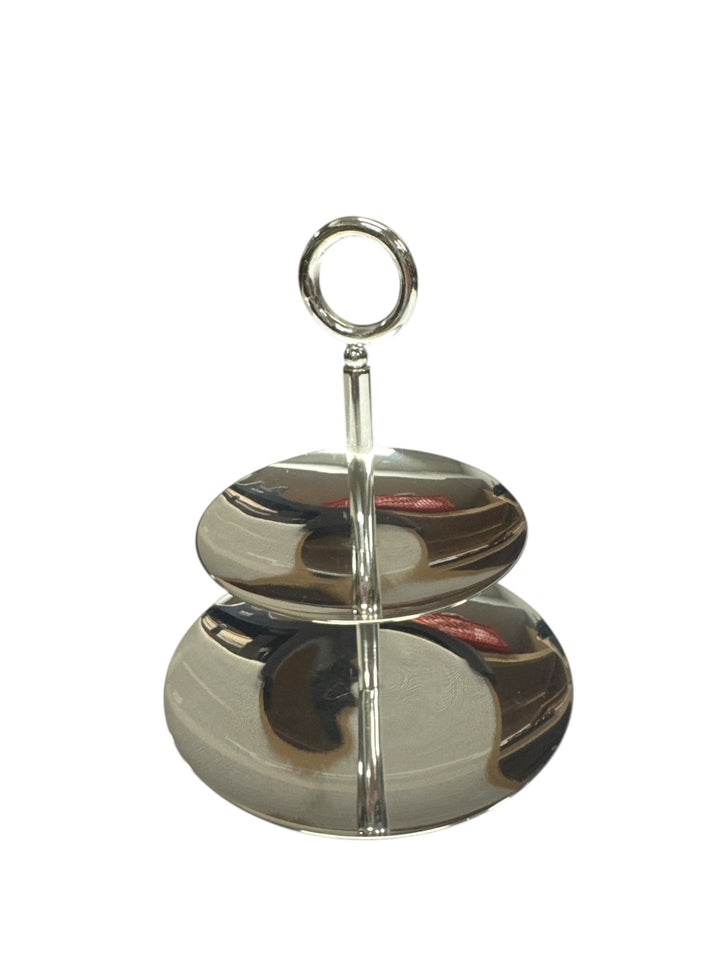 Silver Layered Cookie Stand A | Hand crafted in Turkey | 20x16cm - Suzie Anderson Home