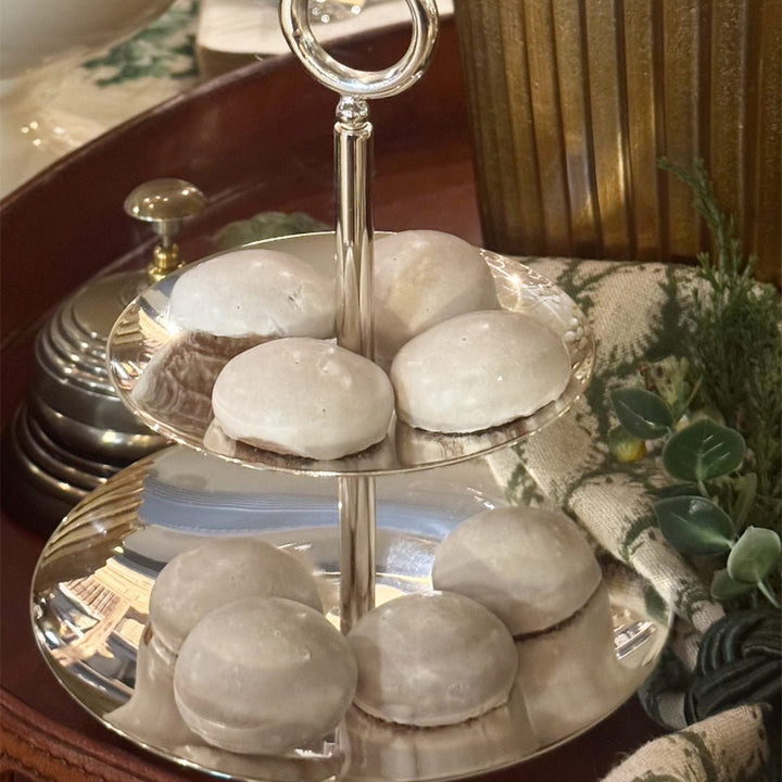 Silver Layered Cookie Stand A | Hand crafted in Turkey | 20x16cm - Suzie Anderson Home
