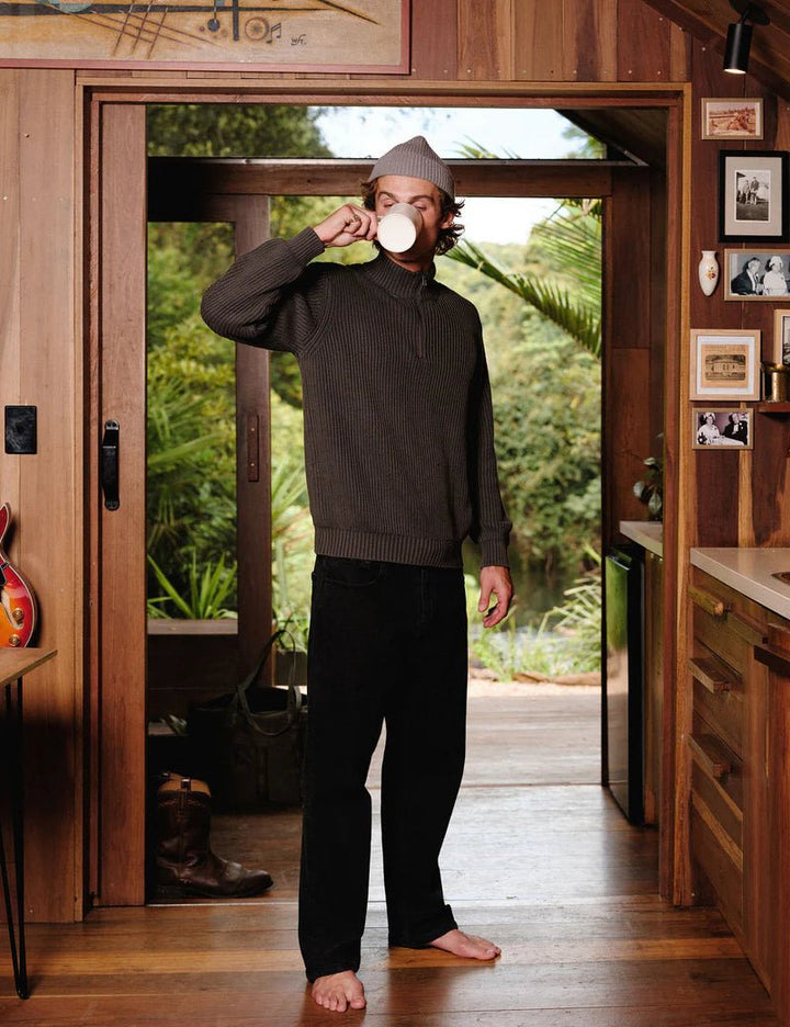 Simple | Beau Quarter Zip Sweater | Charcoal - Suzie Anderson Home