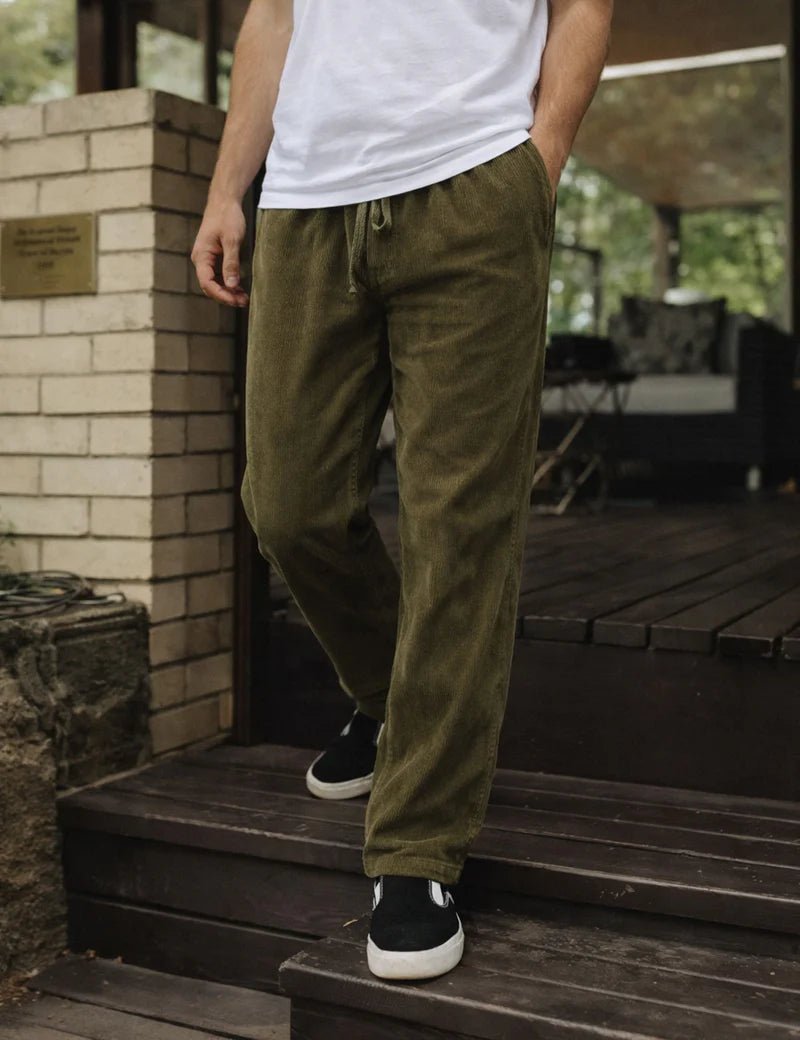 Simple | Burbank Elastic Cord Pant | Army - Suzie Anderson Home