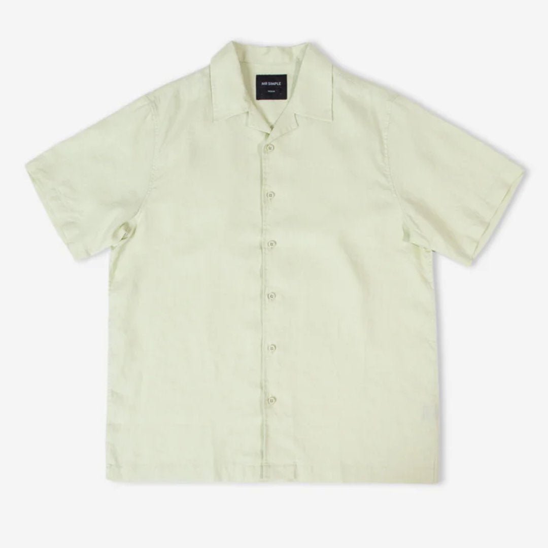 Simple | Cuban Linen Short Sleeve Shirt | Fog Green - Suzie Anderson Home
