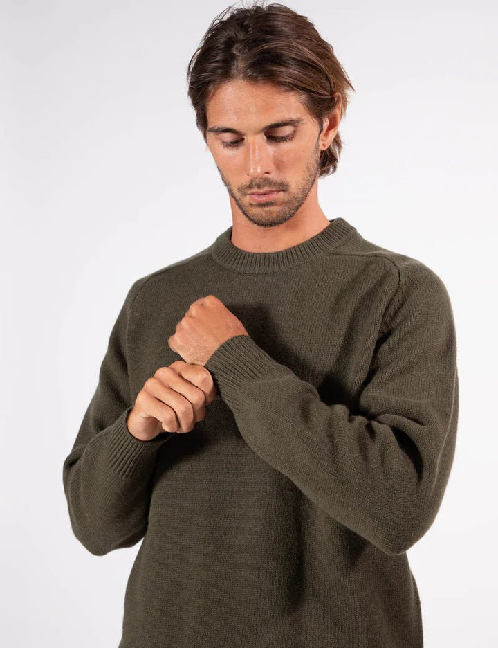Simple | Fred Crew Knit | Fatigue - Suzie Anderson Home