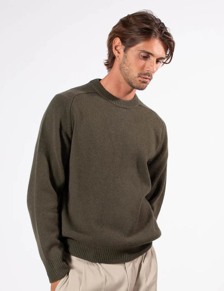 Simple | Fred Crew Knit | Fatigue - Suzie Anderson Home