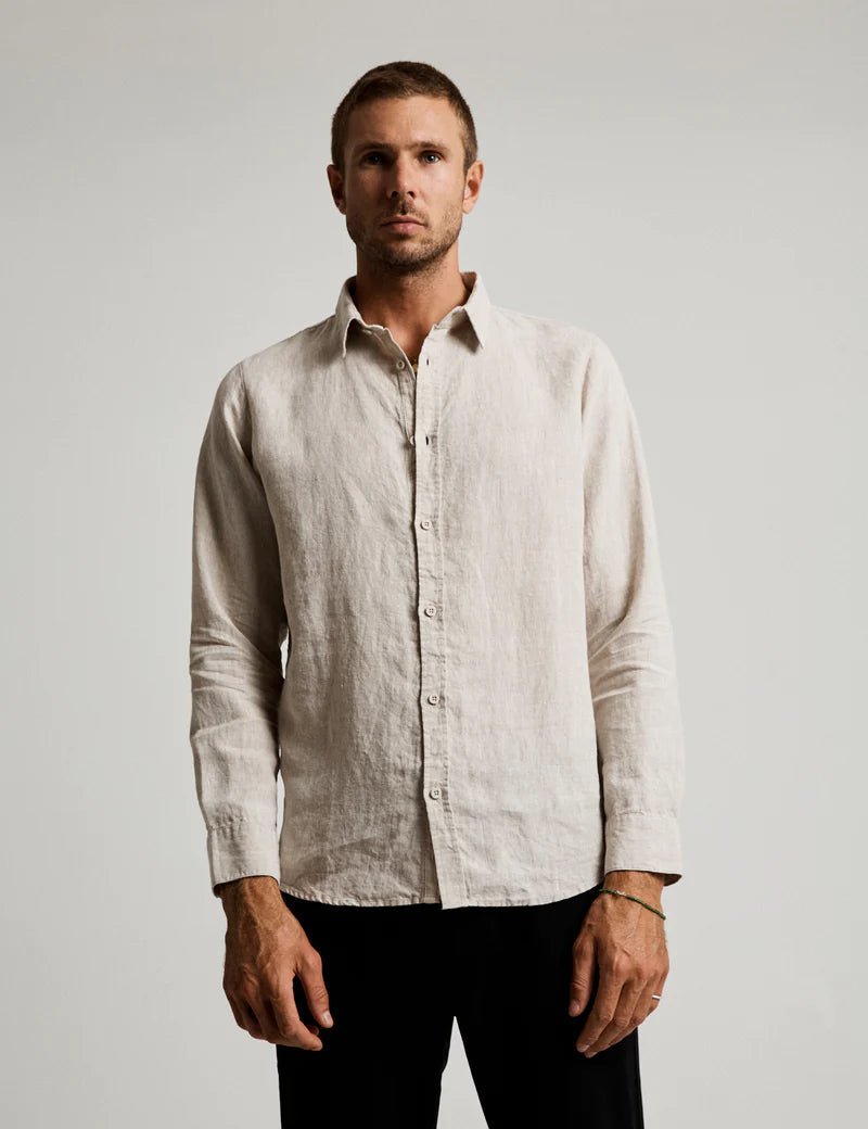 Simple | Linen Long Sleeve Shirt | Natural - Suzie Anderson Home