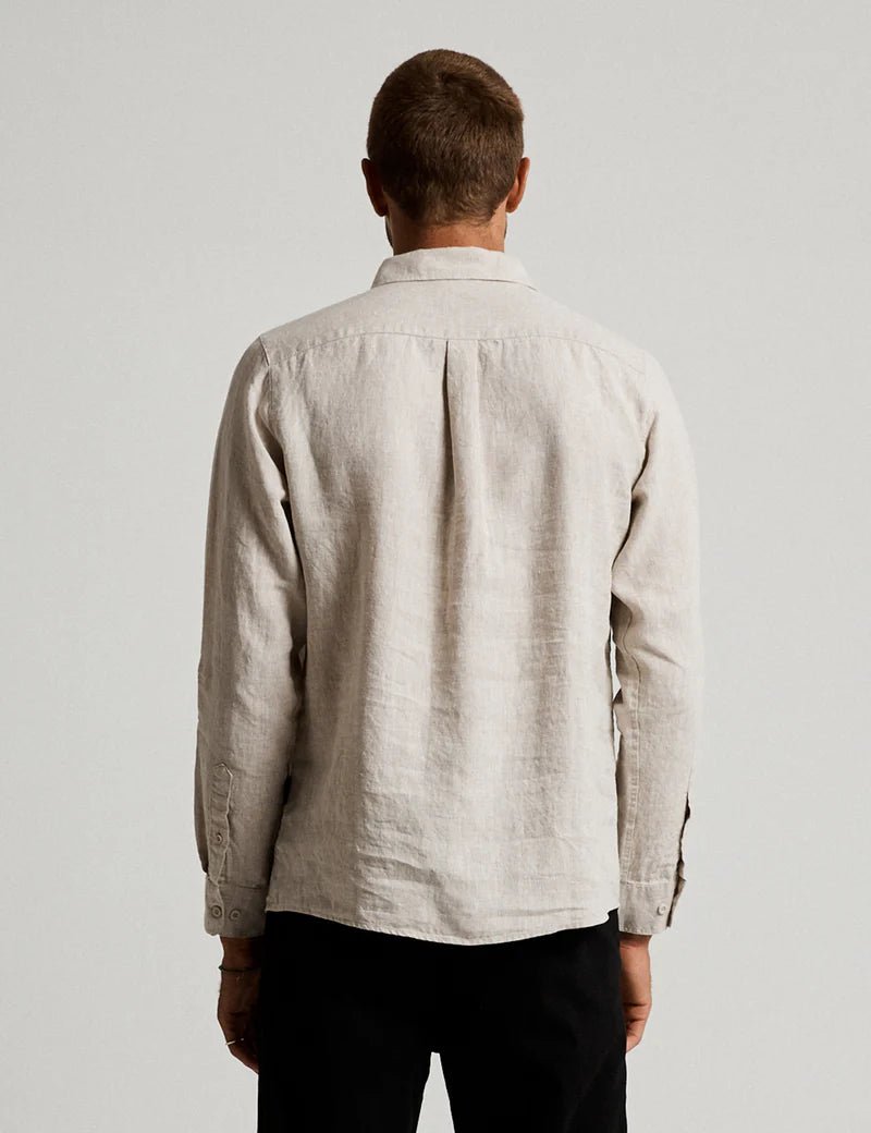 Simple | Men’s Linen Long Sleeve Shirt | Natural - Suzie Anderson Home
