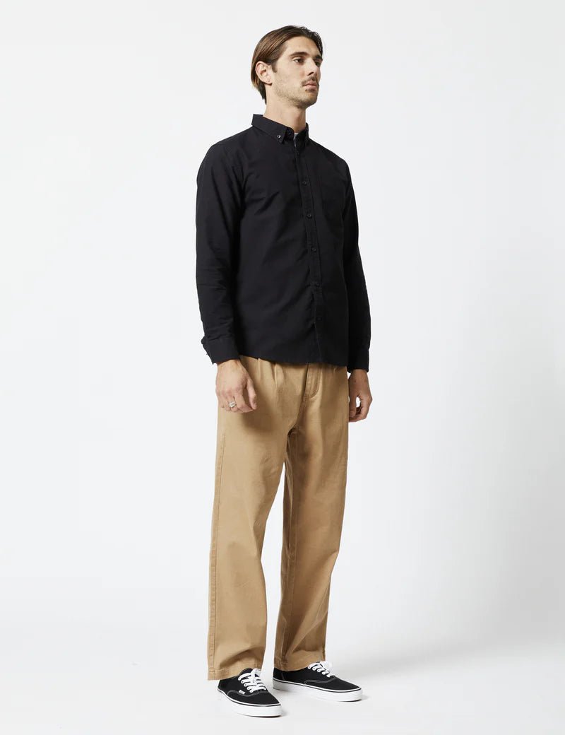 Simple | Men’s Oxford Long Sleeve Shirt | Black - Suzie Anderson Home