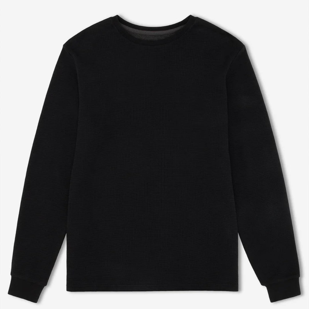 Simple | Men’s Smith Long Sleeve Waffle | Black - Suzie Anderson Home