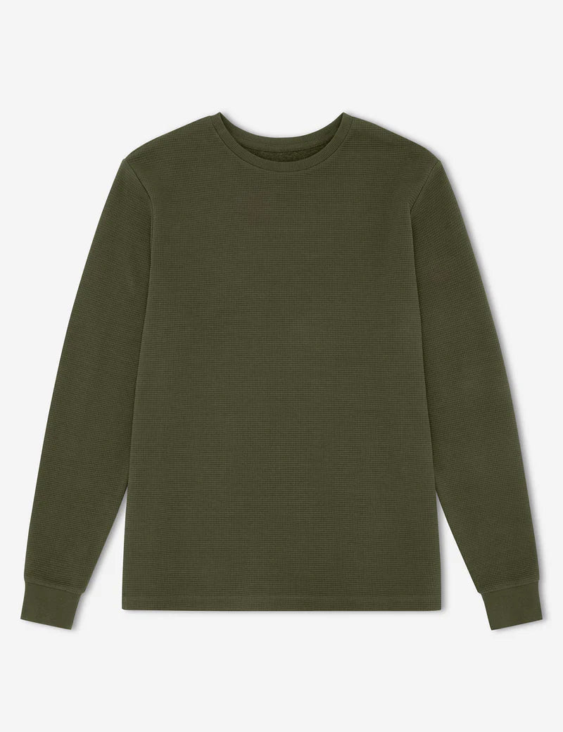 Simple | Men’s Smith Long Sleeve Waffle | Fatigue - Suzie Anderson Home