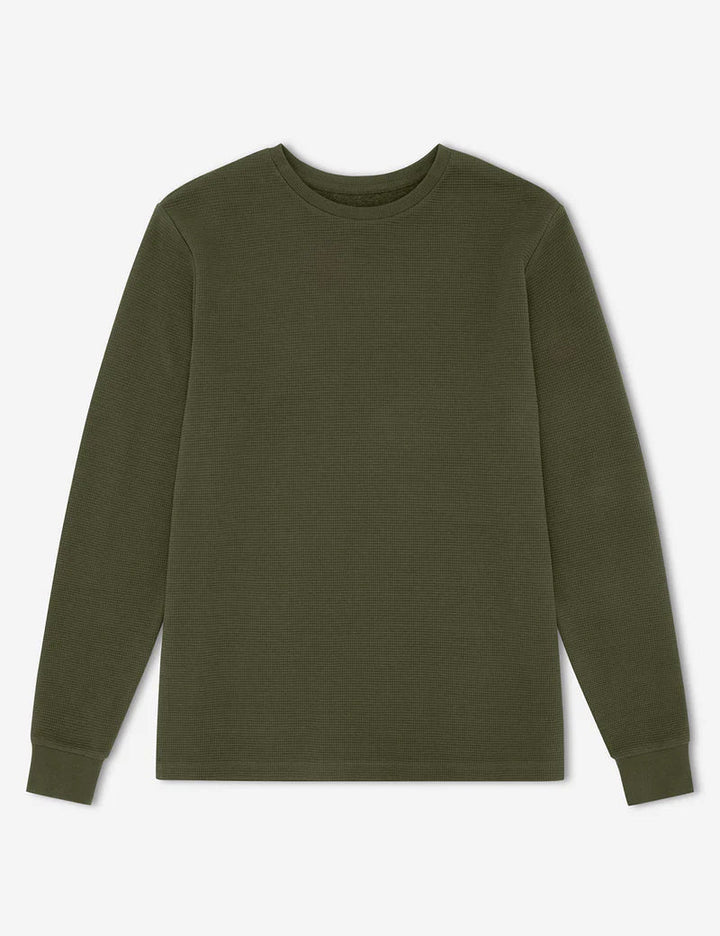 Simple | Men’s Smith Long Sleeve Waffle | Fatigue - Suzie Anderson Home