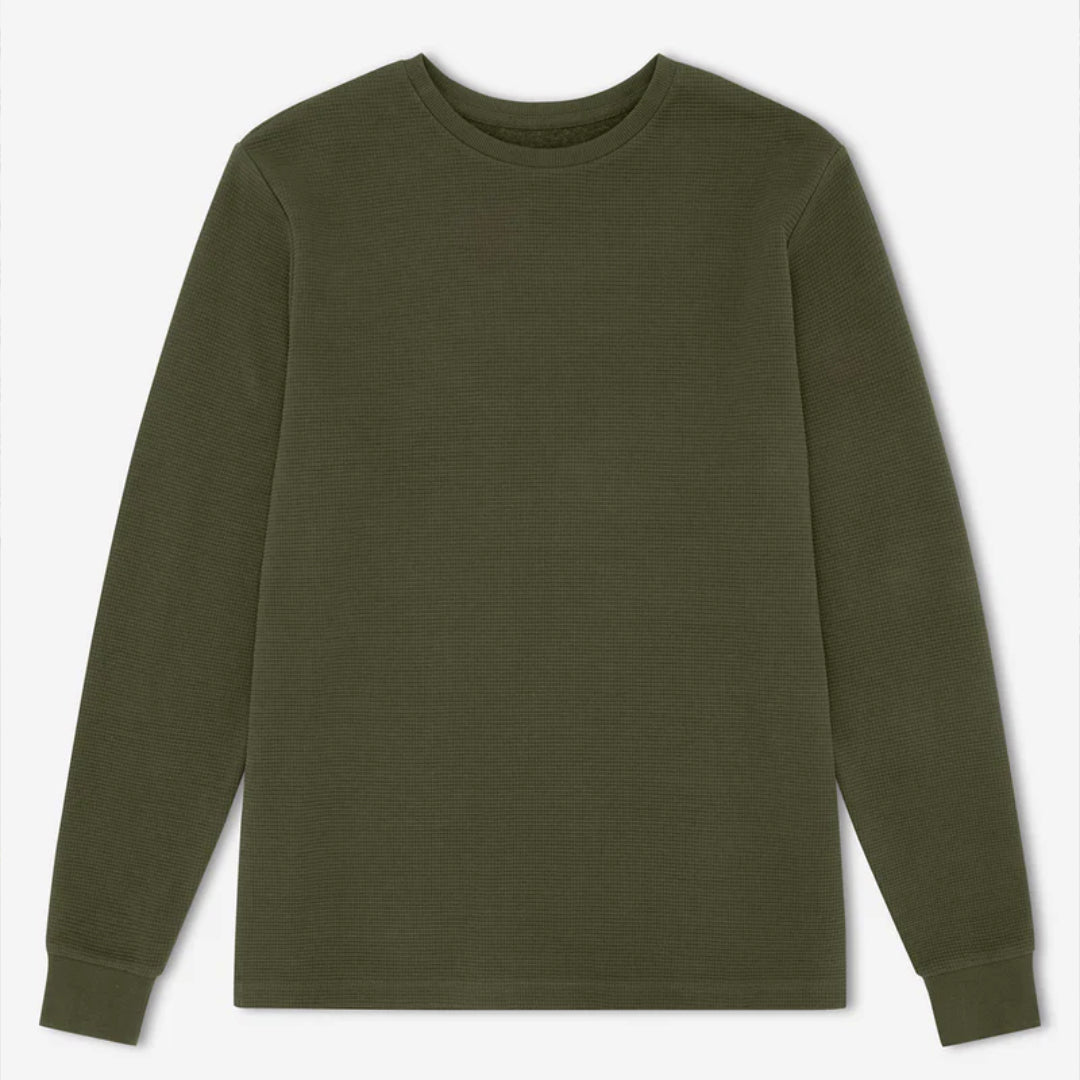 Simple | Men’s Smith Long Sleeve Waffle | Fatigue - Suzie Anderson Home