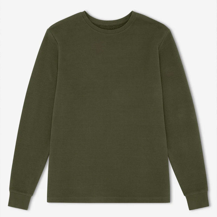 Simple | Men’s Smith Long Sleeve Waffle | Fatigue - Suzie Anderson Home