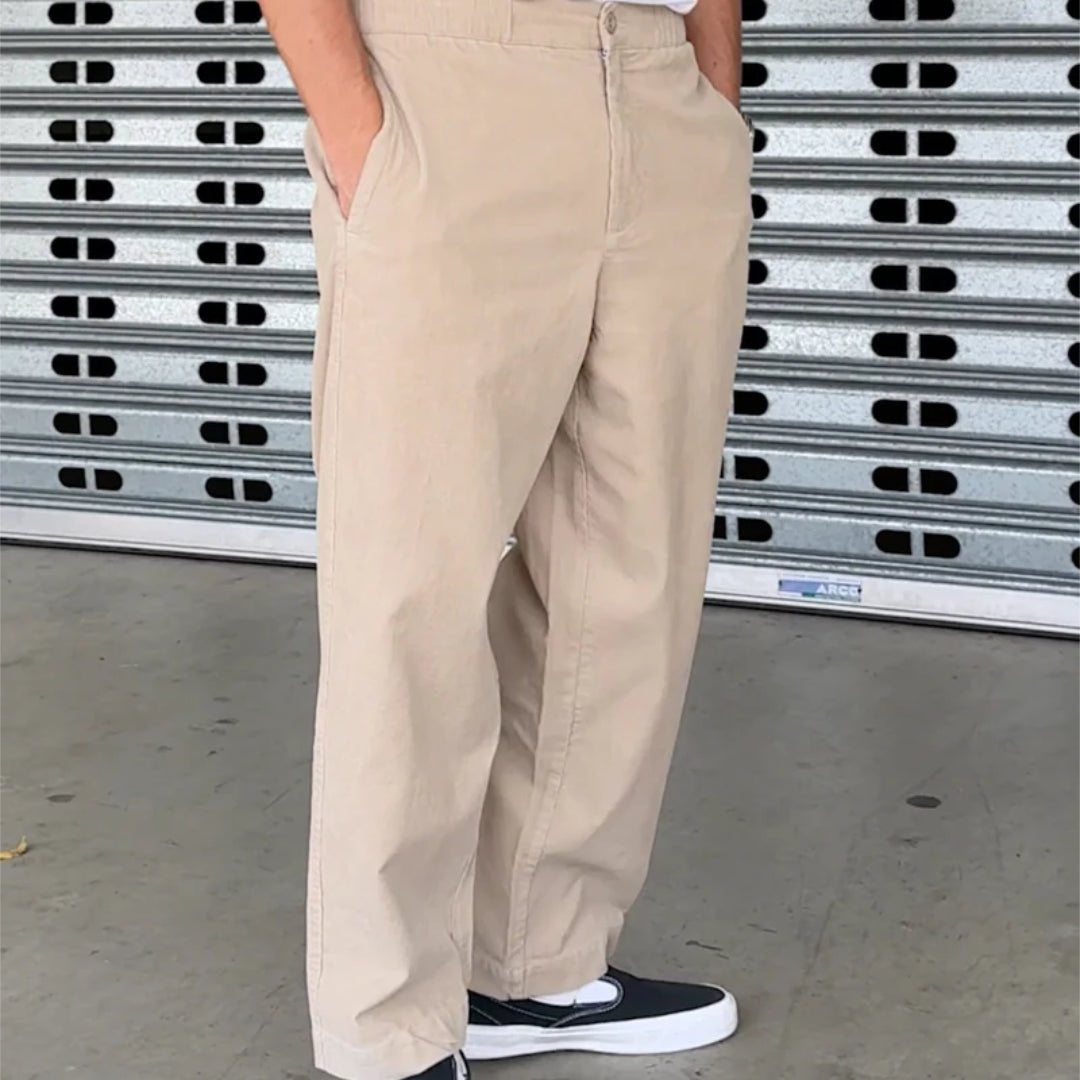 Simple | North Cord Pant | Elastic Wide Leg | Stone - Suzie Anderson Home