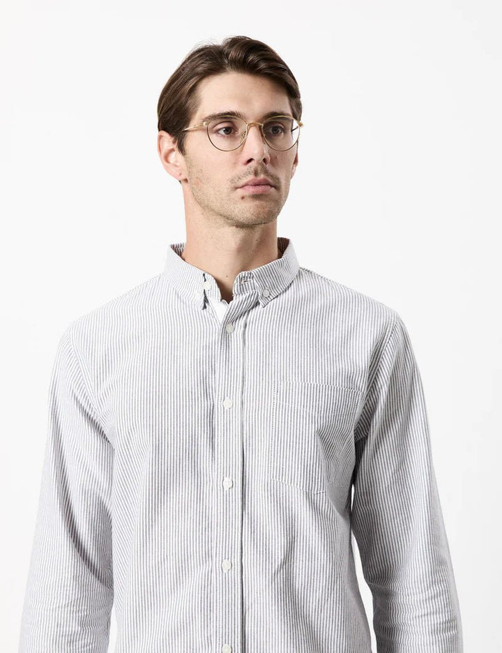Simple | Oxford Long Sleeve Shirt | White Stripe - Suzie Anderson Home