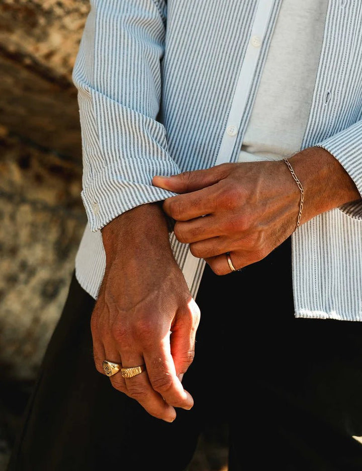 Simple | Oxford Long Sleeve Shirt | White Stripe - Suzie Anderson Home