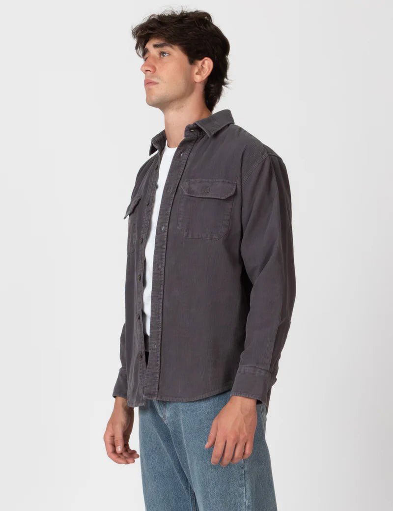 Simple | Sawyer Cord Long Sleeve Shirt | Fade Charcoal - Suzie Anderson Home
