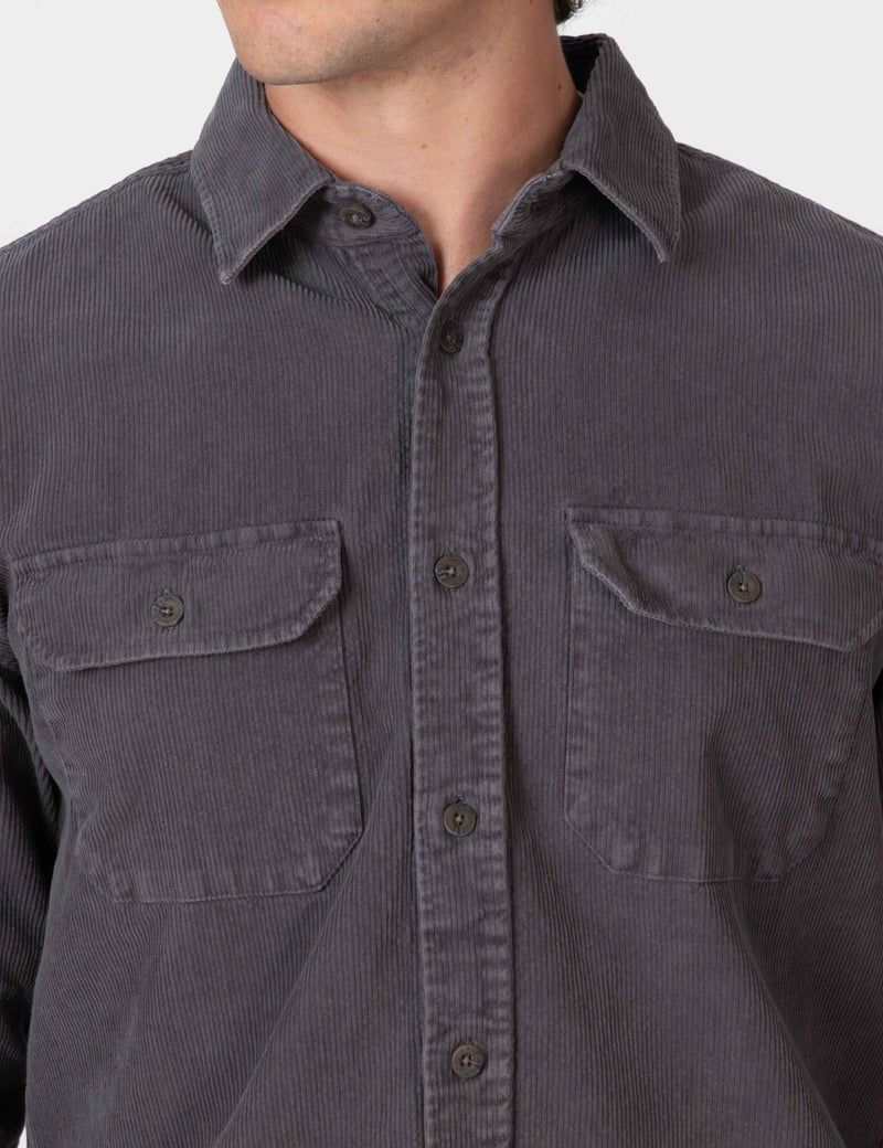 Simple | Sawyer Cord Long Sleeve Shirt | Fade Charcoal - Suzie Anderson Home