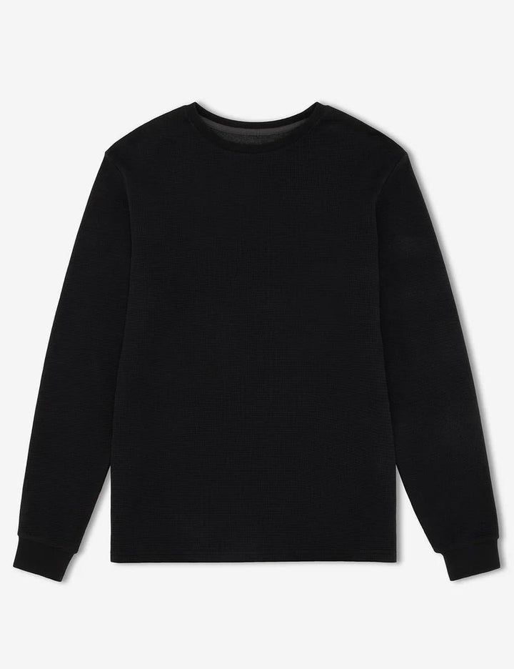 Simple | Smith Long Sleeve Waffle | Black-Suzie Anderson Home