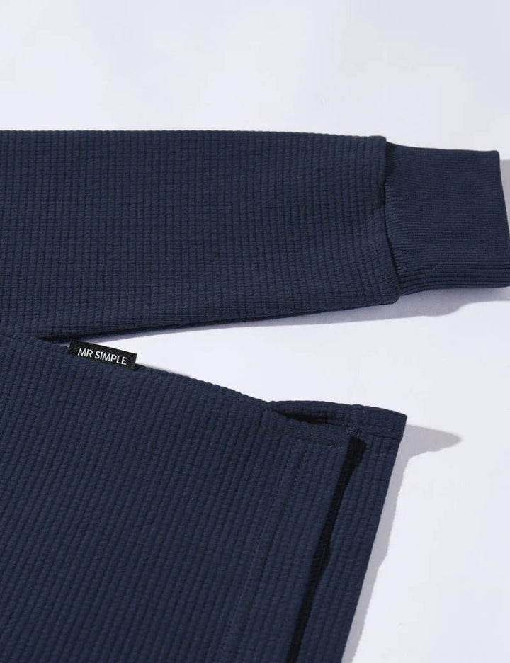 Simple | Smith Long Sleeve Waffle | Navy - Suzie Anderson Home