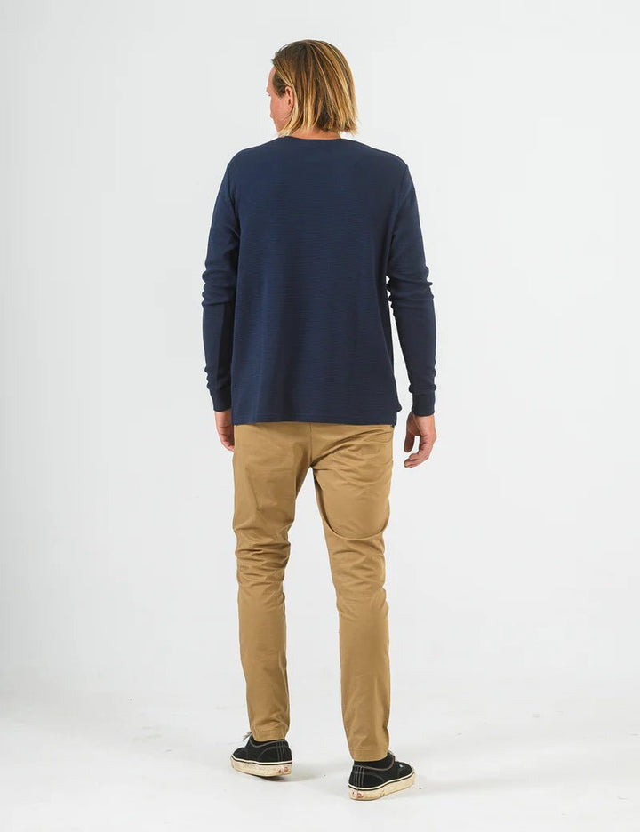 Simple | Smith Long Sleeve Waffle | Navy - Suzie Anderson Home