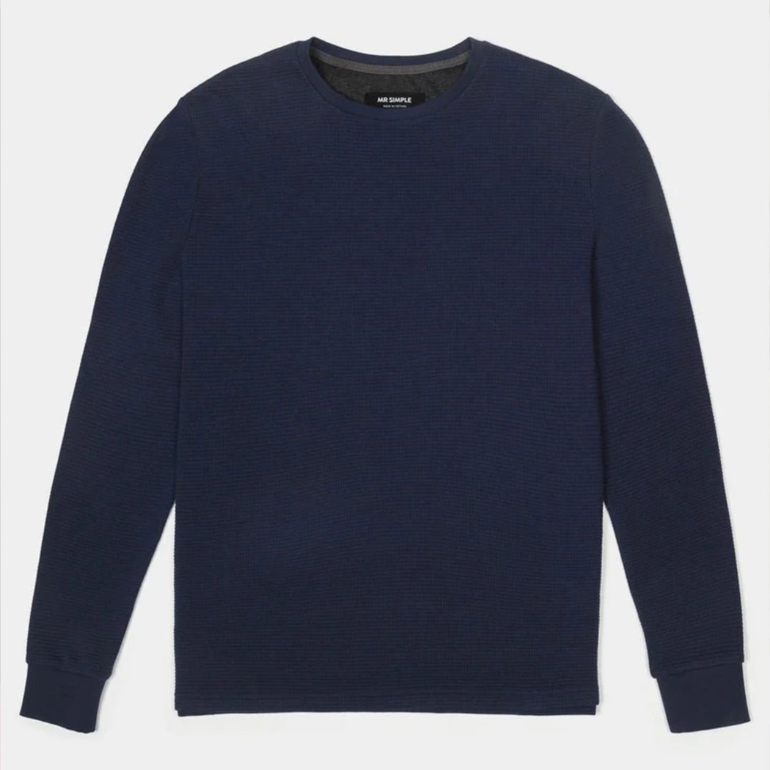 Simple | Smith Long Sleeve Waffle | Navy - Suzie Anderson Home