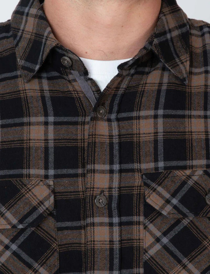 Simple | Trevor Flanelette Long Sleeve Shirt | Black Check - Suzie Anderson Home