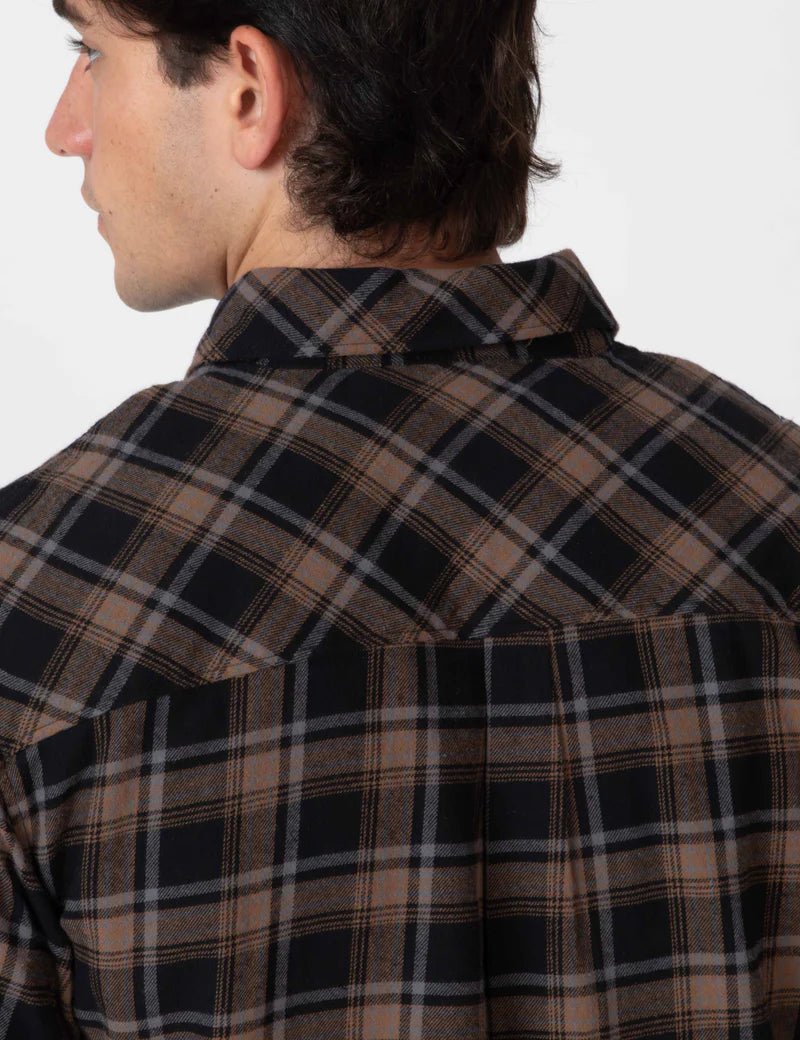 Simple | Trevor Flanelette Long Sleeve Shirt | Black Check - Suzie Anderson Home
