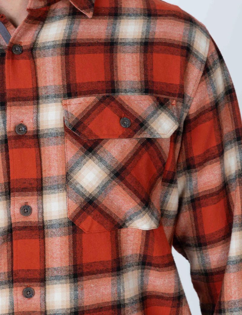 Simple | Trevor Flanelette Long Sleeve Shirt | Brick Check - Suzie Anderson Home