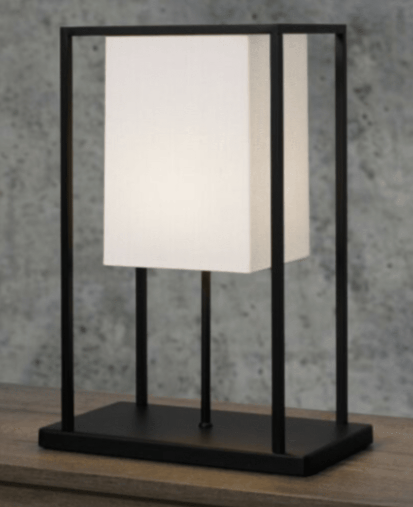 Skansen Table Lamp | Matte Black with White Shade| W32cm x H45cm - Suzie Anderson Home