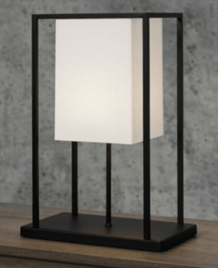 Skansen Table Lamp | Matte Black with White Shade| W32cm x H45cm - Suzie Anderson Home