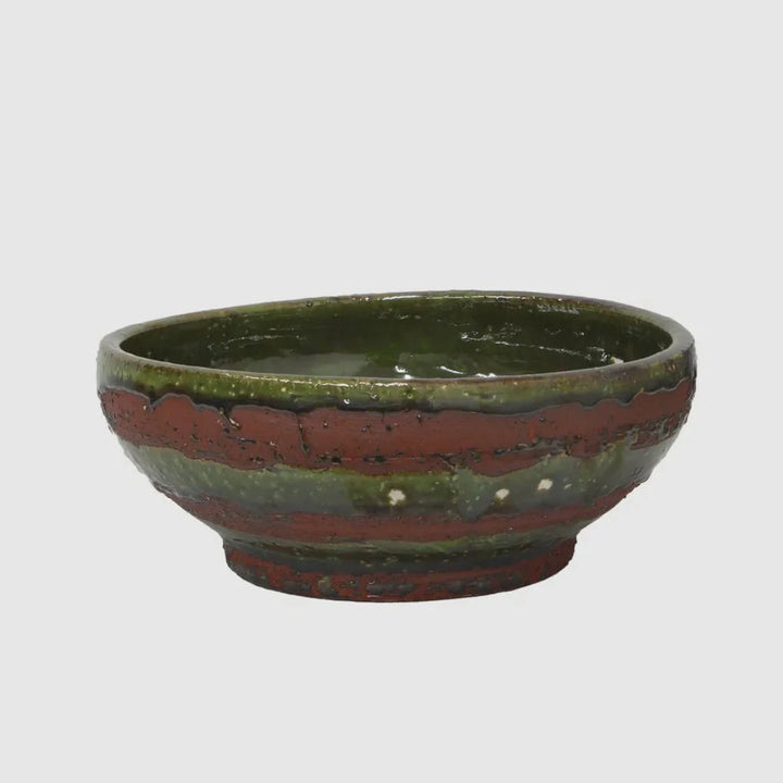 Romanesque Small Terracotta Glazed Bowl | W28cm