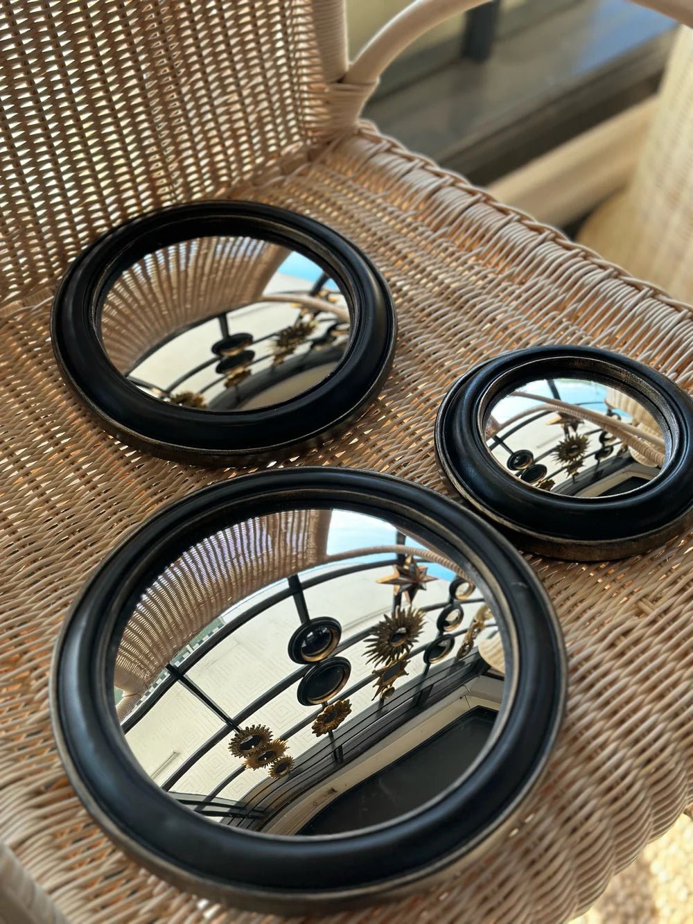 Small Black Convex Mirror 14cm - Suzie Anderson Home