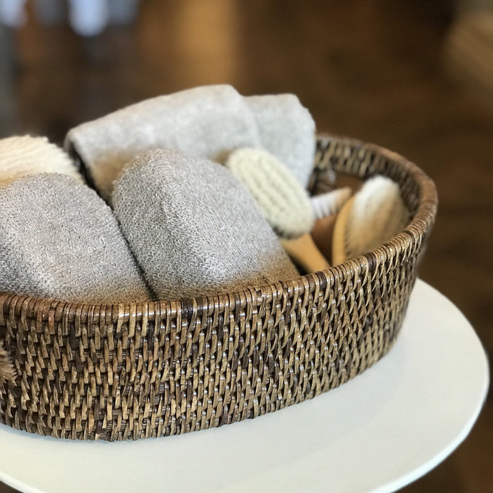 Small Oval Rattan Tray | Antique Brown - Suzie Anderson Home