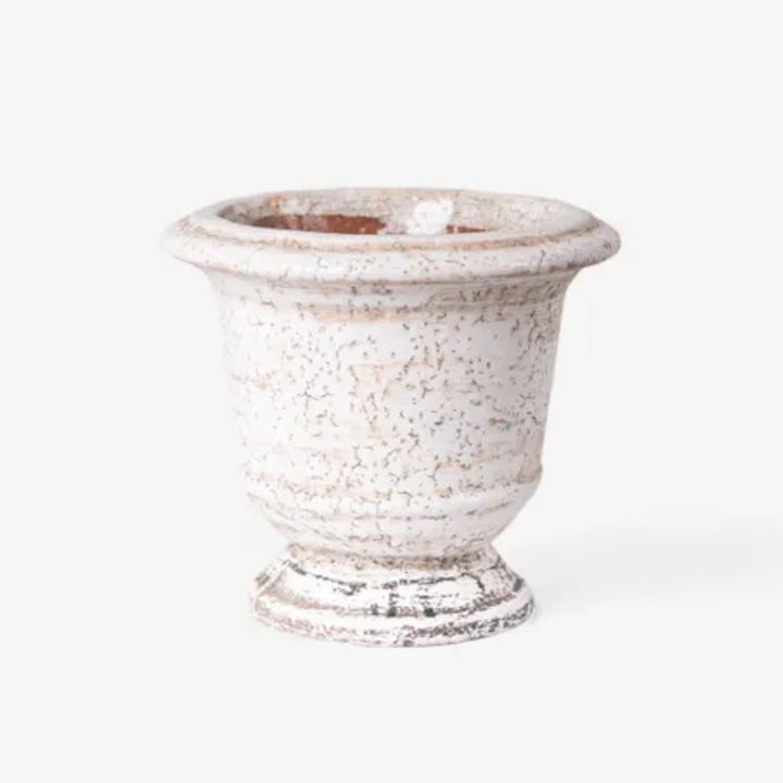 Rustic White Planter Urn | Small