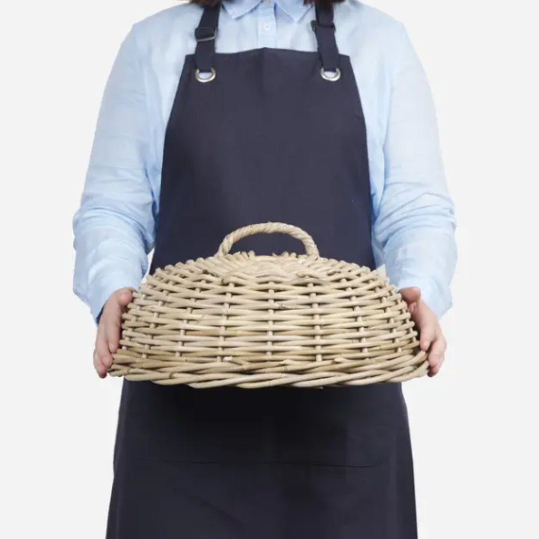 Provincial Kubu Rattan Small Round Cloche | W38cm