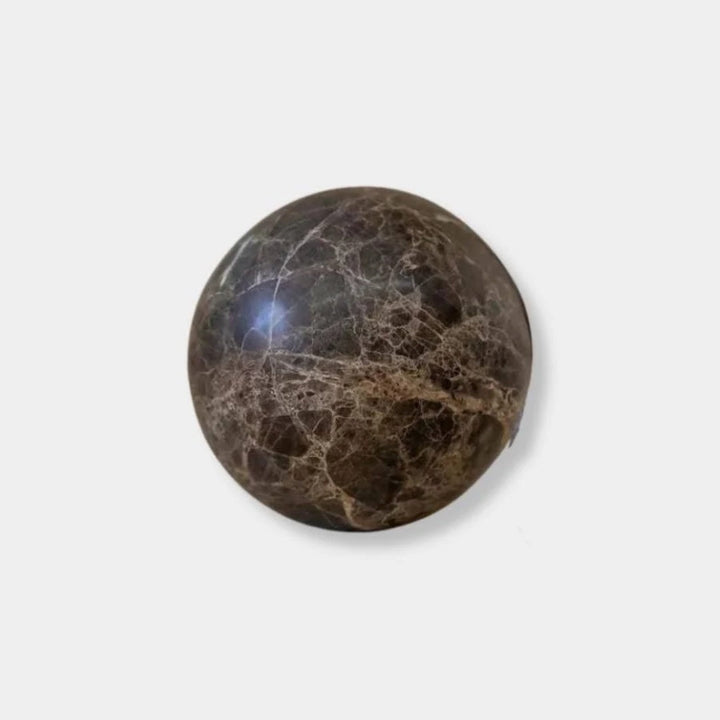 Sphere Marble Table Sculpture | Small | Brown Emperador | 7cm D