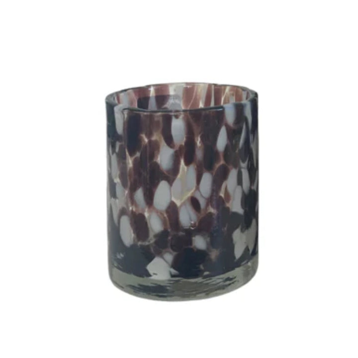 Cheeta Print Glass Votive | Small 12cm
