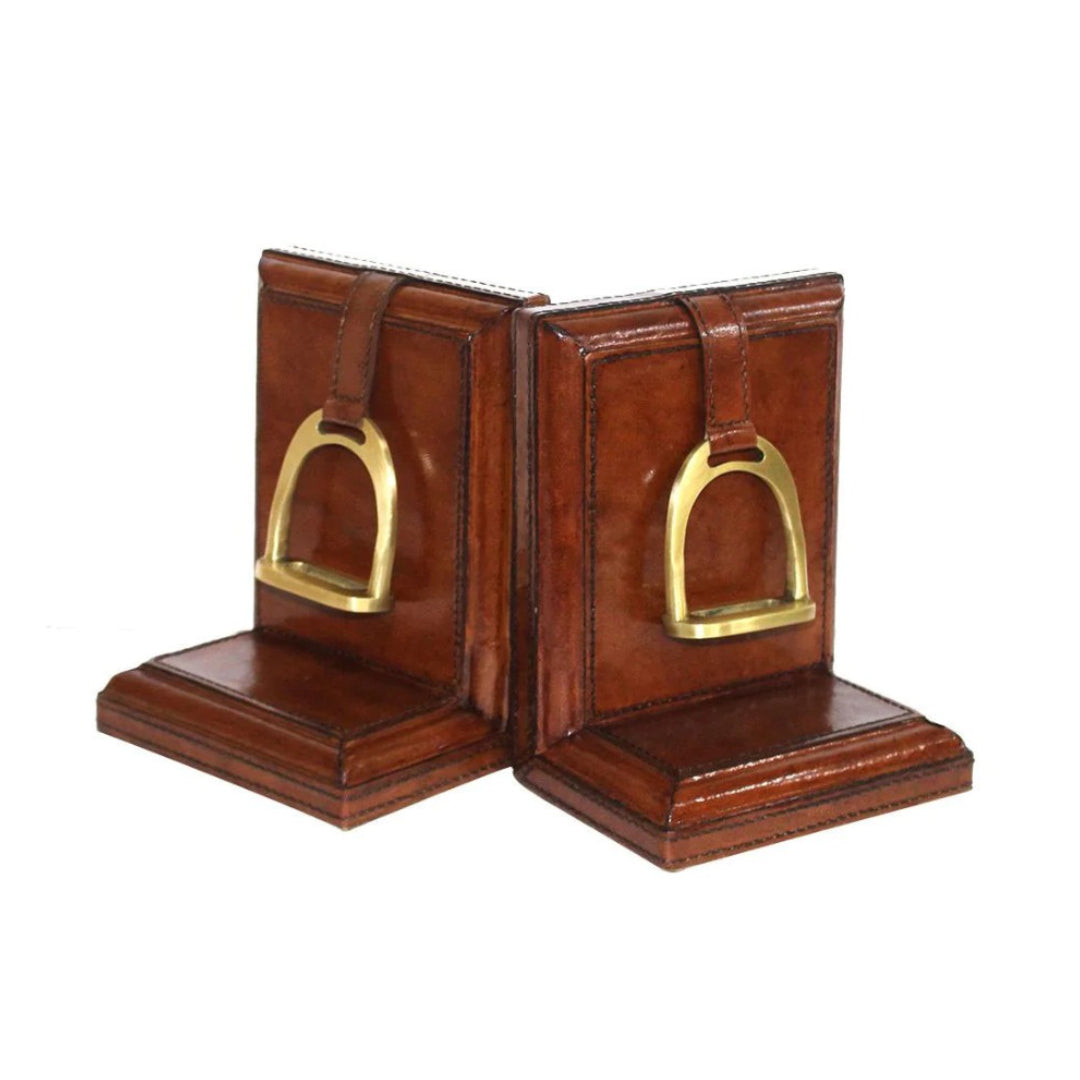 Bookends Leather with Stirrups | Tan | Small