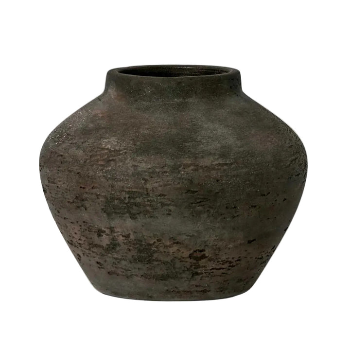 Classic Earthen Small Brown Vase | 23.5 x 23.5 x 19cm